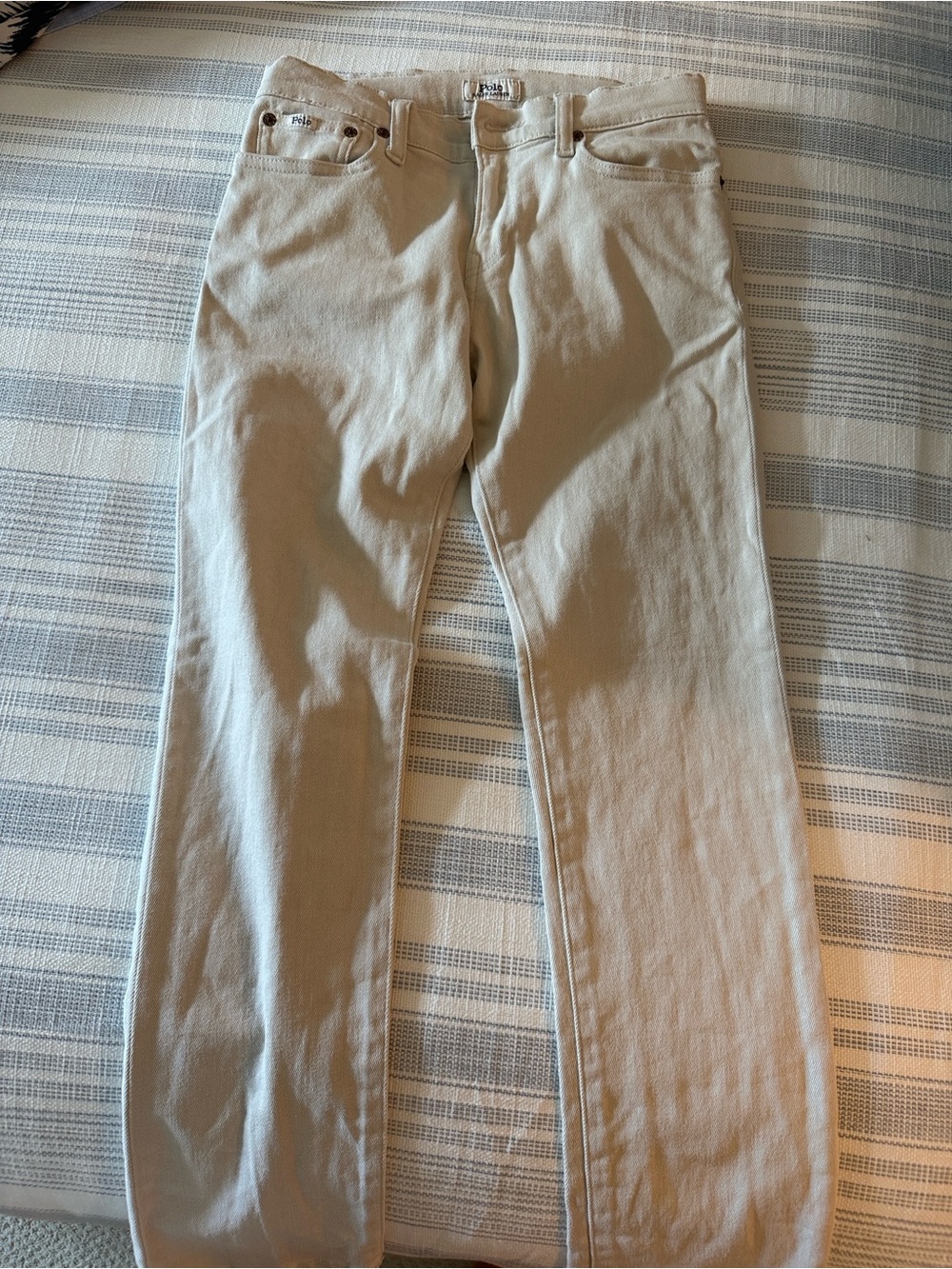 Slim Straight boys Jeans in Light Beige
